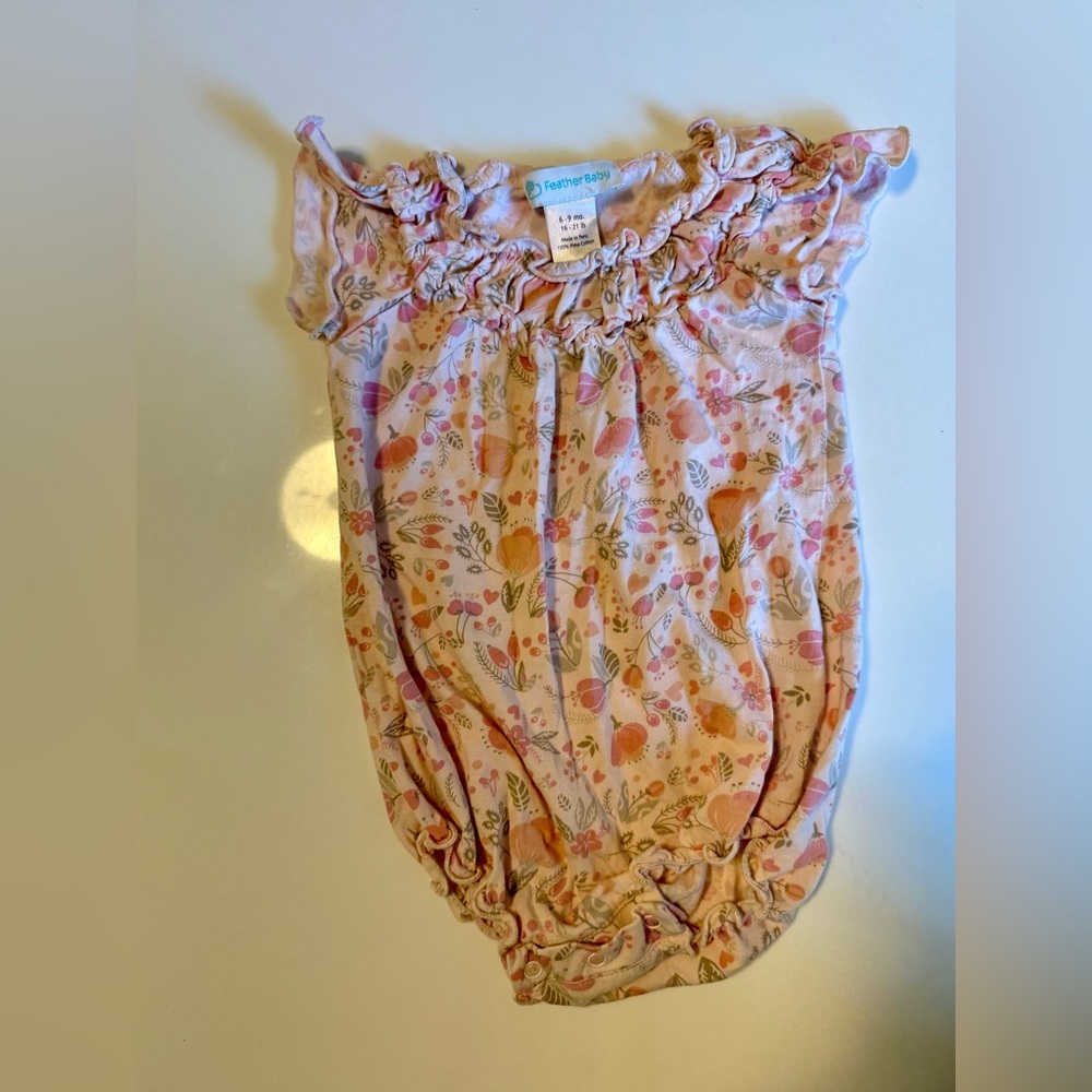 Pink Floral Ruffle Baby One-Piece Bodysuit